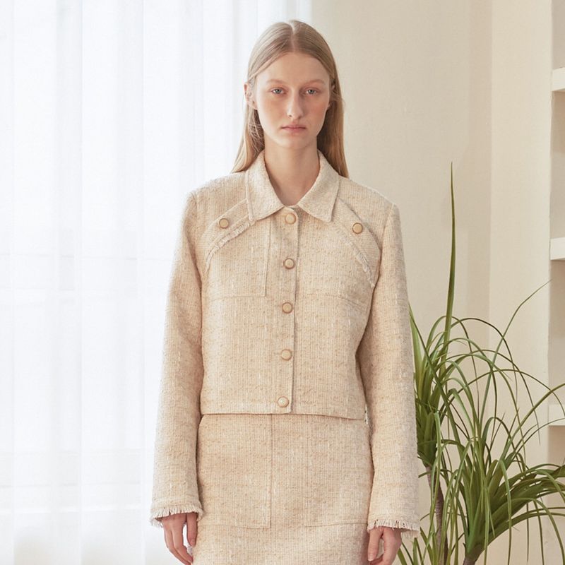 VITALSIGN（バイタルサイン）の「[LINE] Tweed Line Jacket (Beige)（Jackets/Outerwear）」