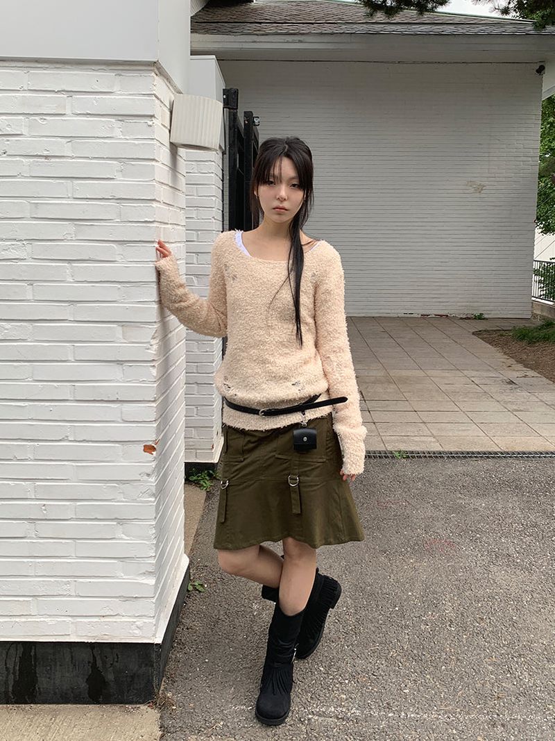 BOUCLE DAMAGE LOOSE KNIT (2C)