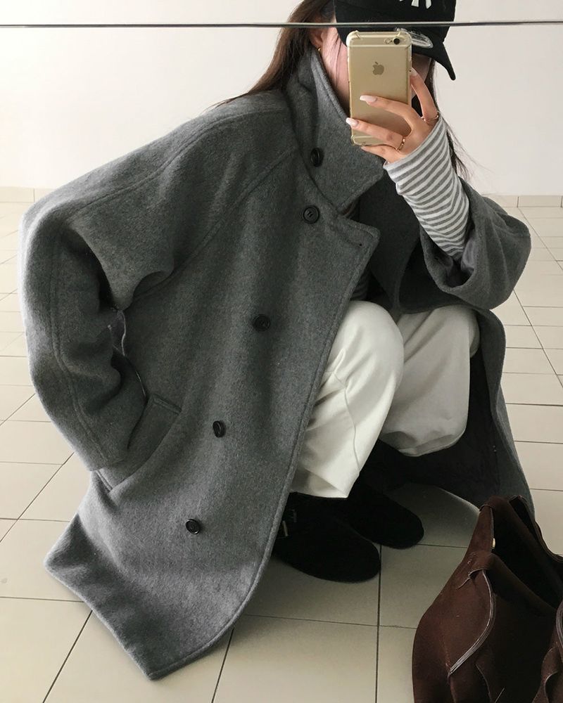 [ORIGINAL] HOLES HIGH NECK MEDIUM COAT