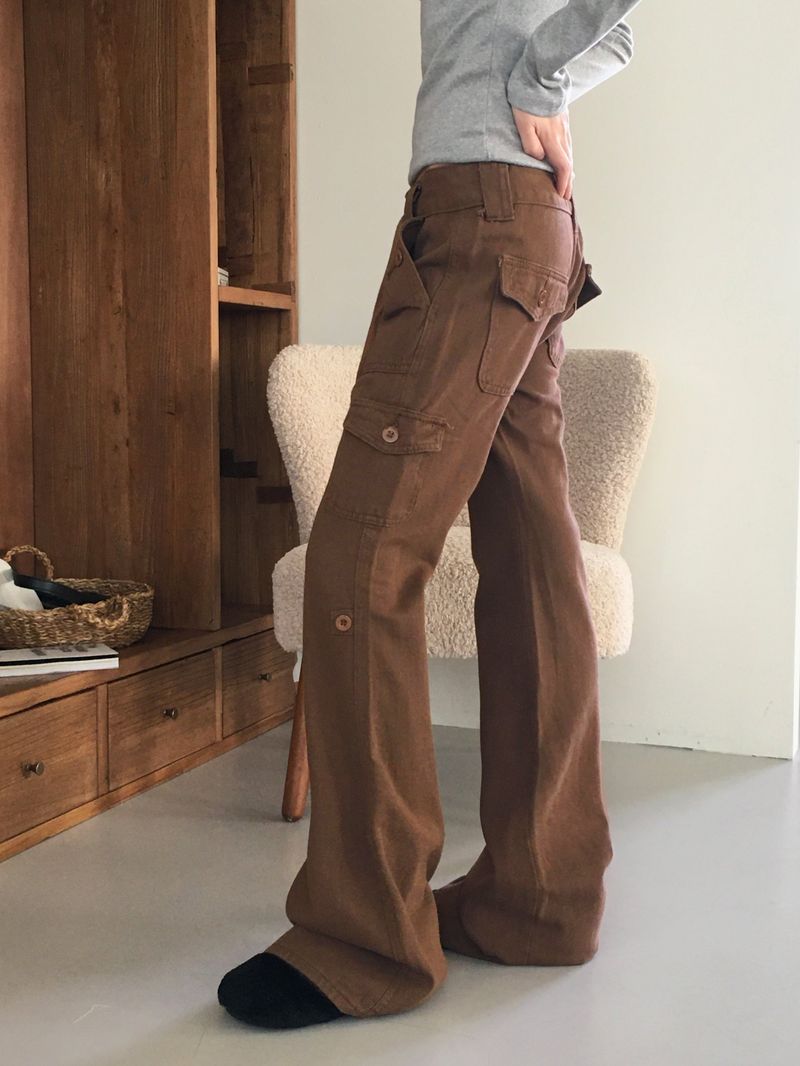 Kita y2k low rise cargo bootcut pants
