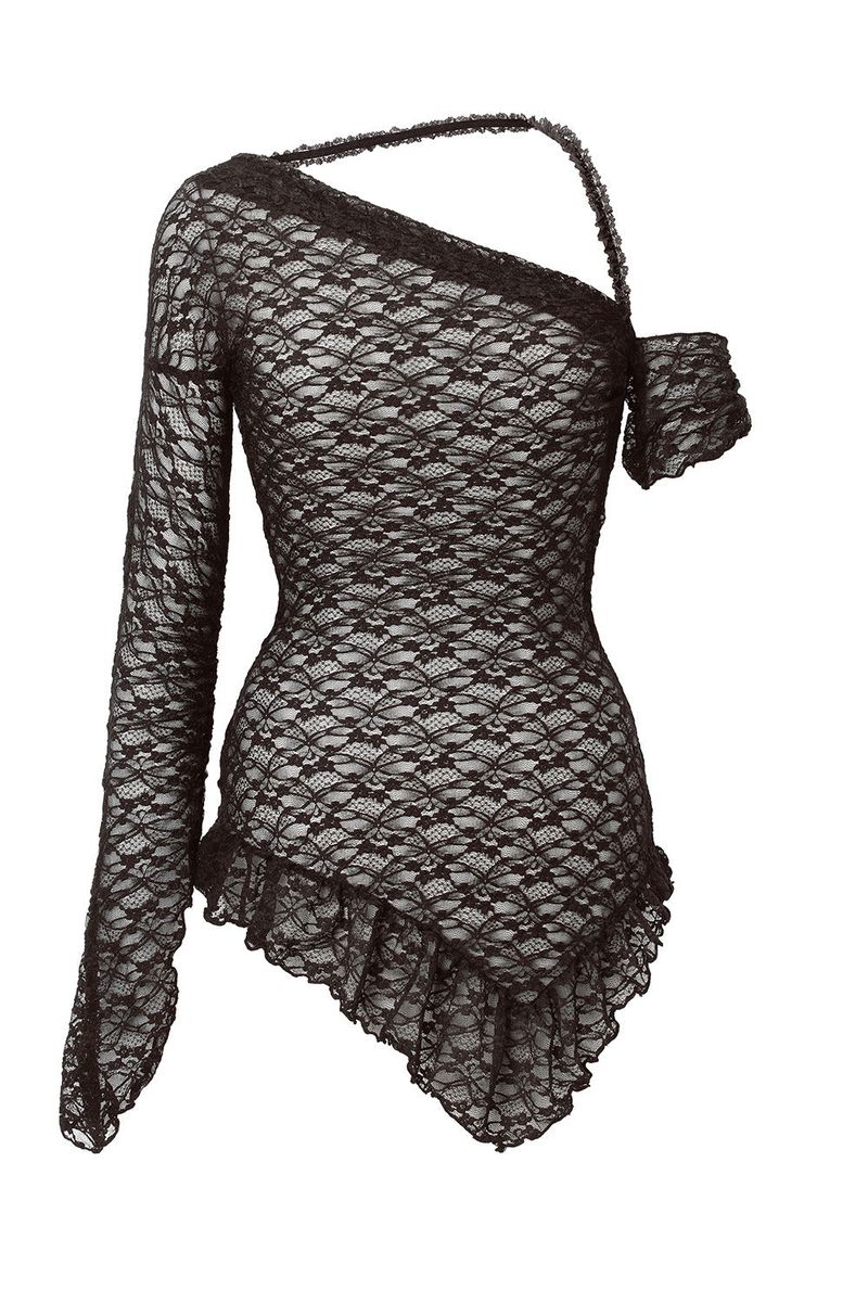 Lace drape top