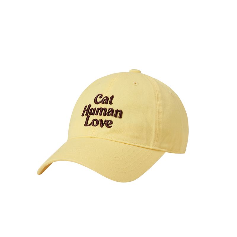 Human & Cat(ヒューマン&キャット)の「CAT HUMAN LOVE BALL CAP / YELLOW/BROWN(Hats)」