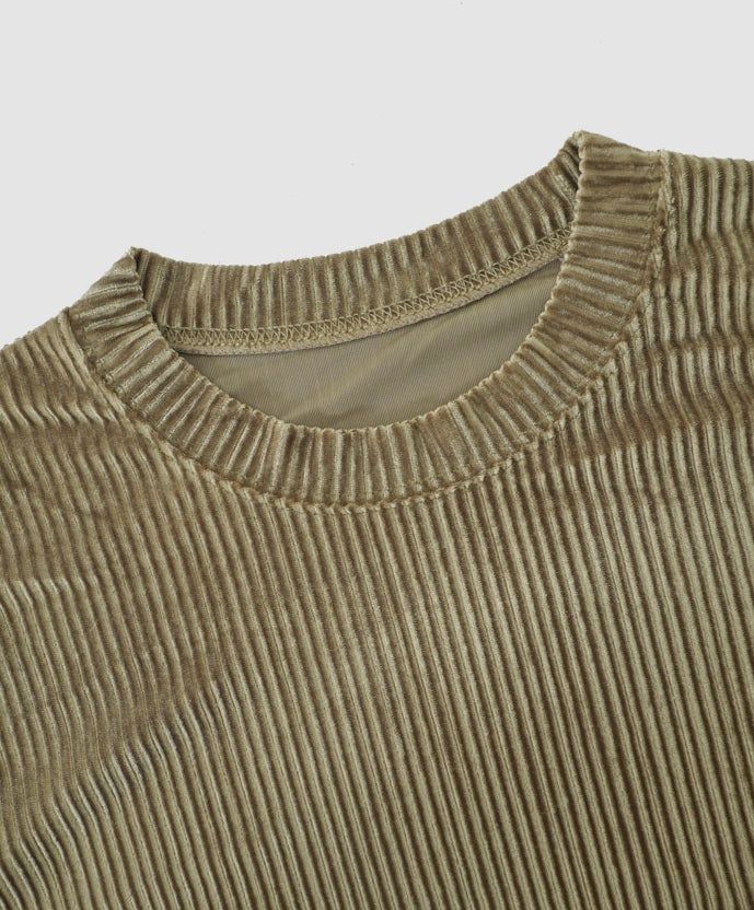 Glitter ribbed velvet top