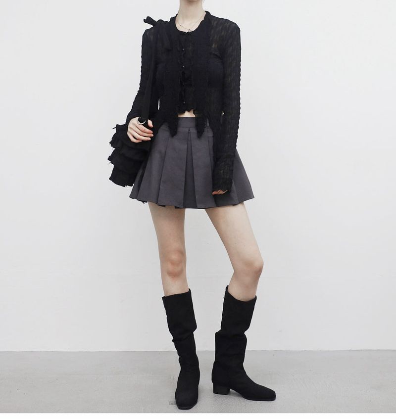 Nero pocket pleats skirt