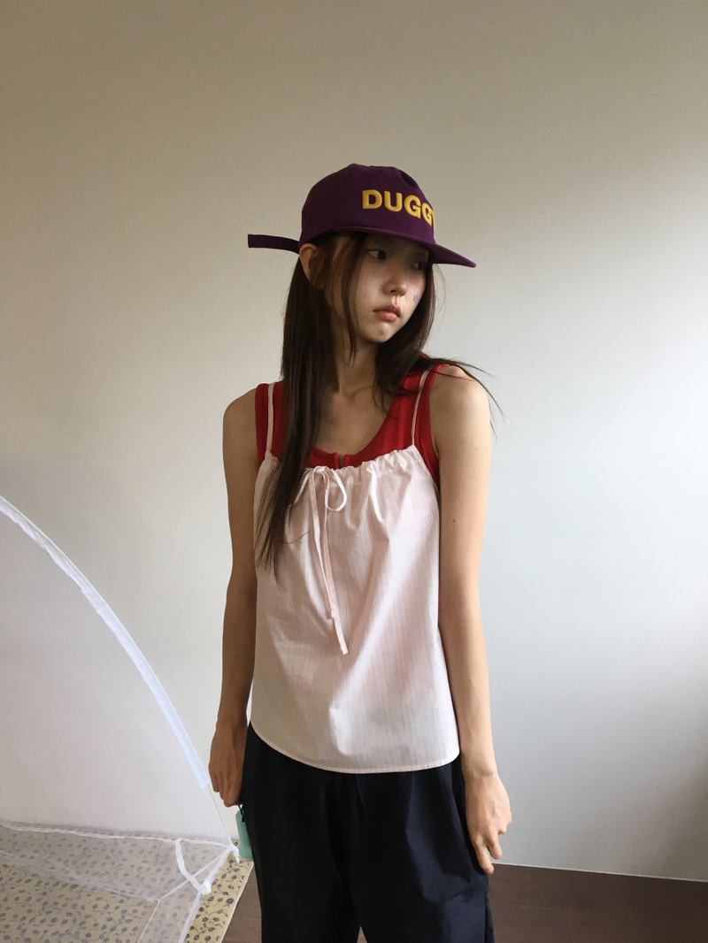 ログヘンリーネックスリーブレストップス (5color)