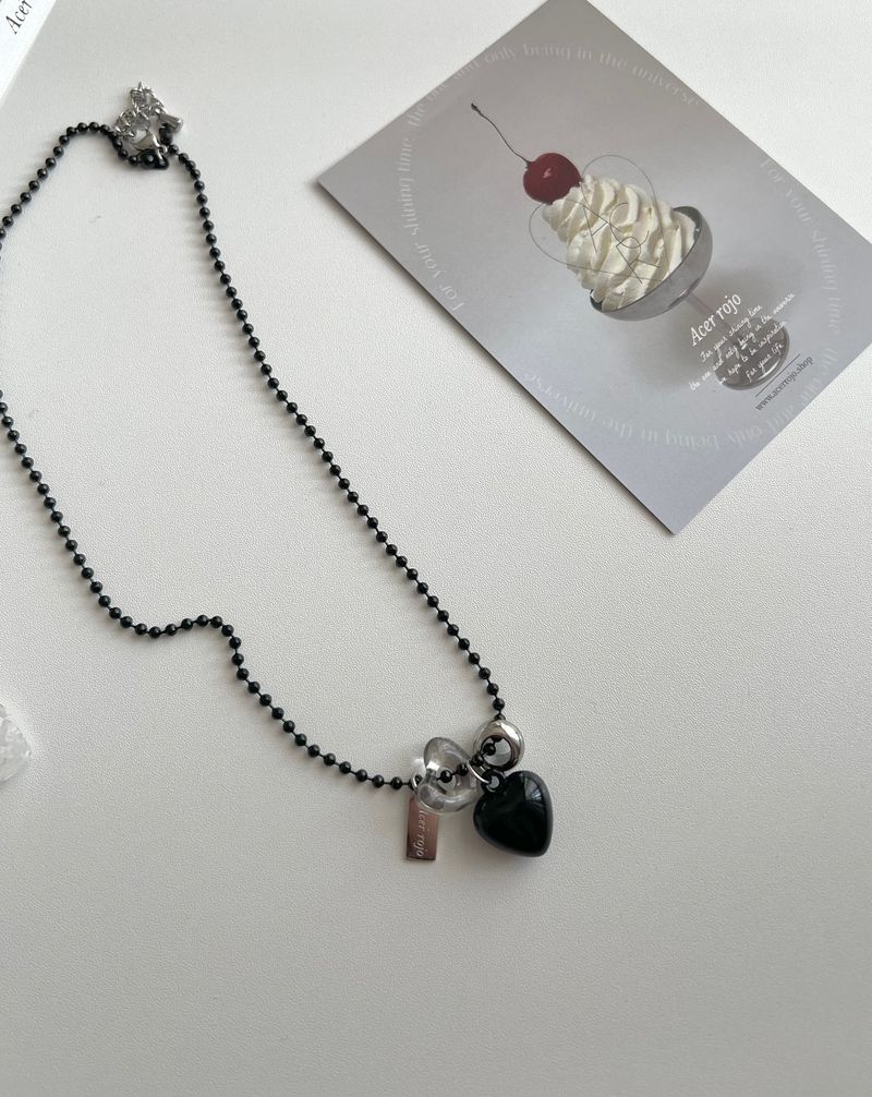 blo black chic stainless steel bold heart county line layered long necklace