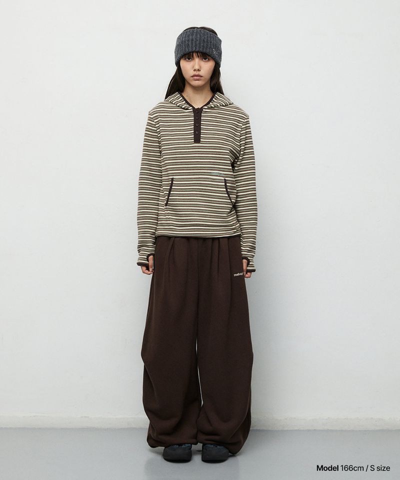 TWO-TUCK WIDE SWEAT PANTS_BROWN