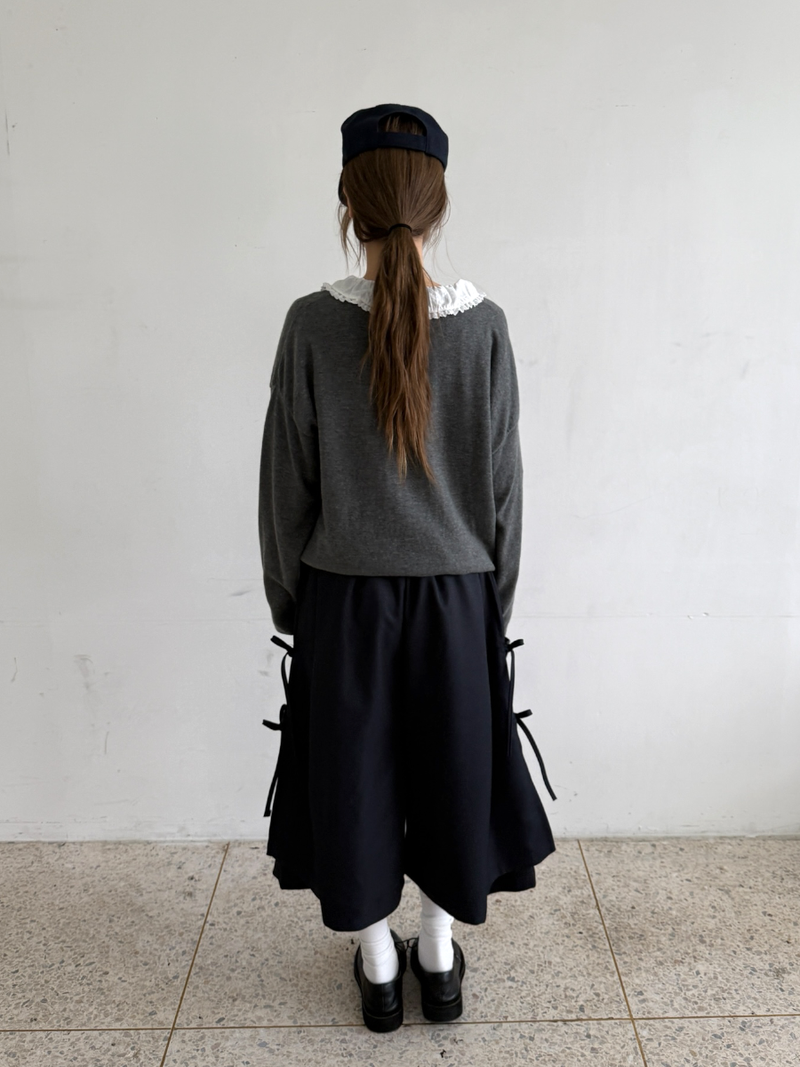 side ribbon wrap pants