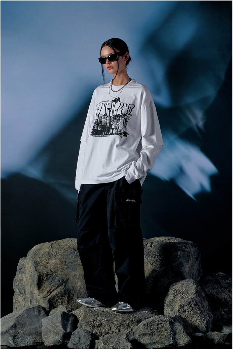 ODDSTUDIO（オッドスタジオ）の「Youth Club Graphic Layered Oversized Fit Long Sleeve（Tops）」