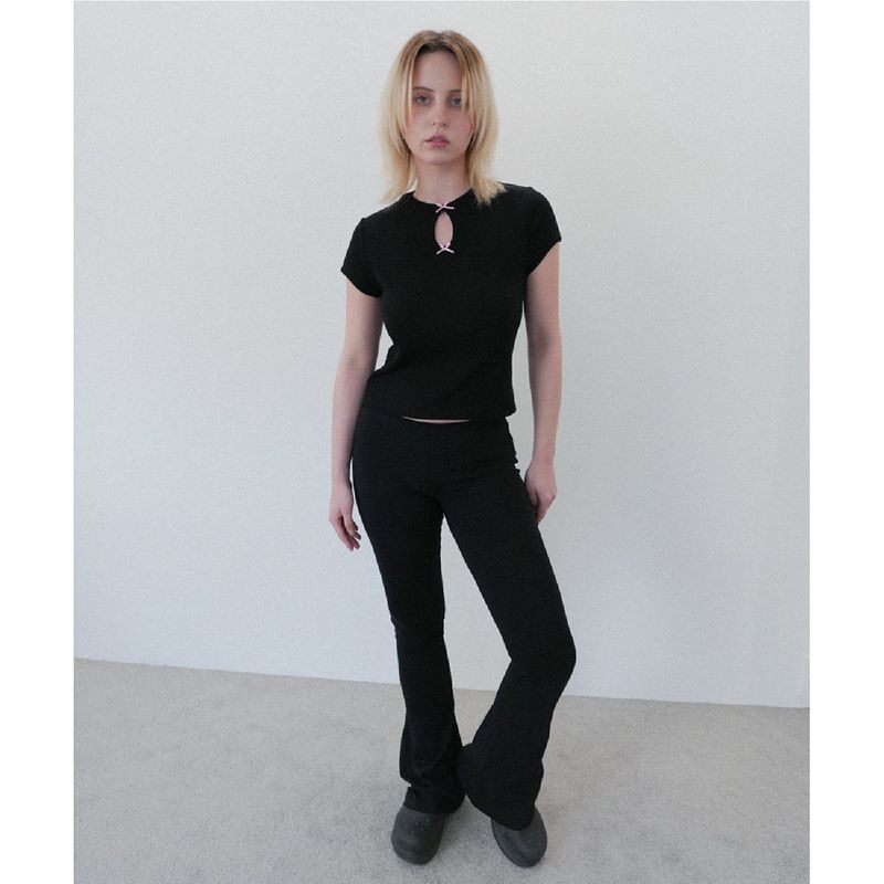 TWO RIBBON HALF SLEEVE TOP