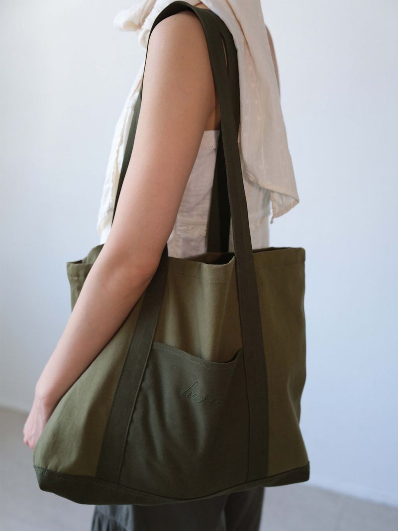 Vintage Work Tote Bag (Khaki)