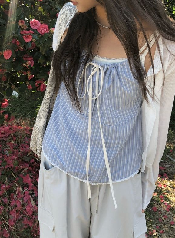 Tessie See-through Ribbed Round Cardigan