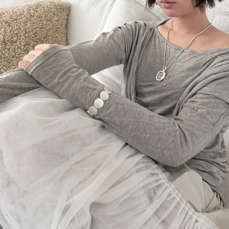Muted White Time Necklace