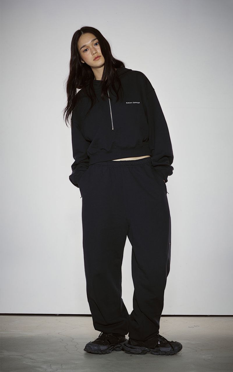 WIDE ZIP SWEATPANTS_NAVY
