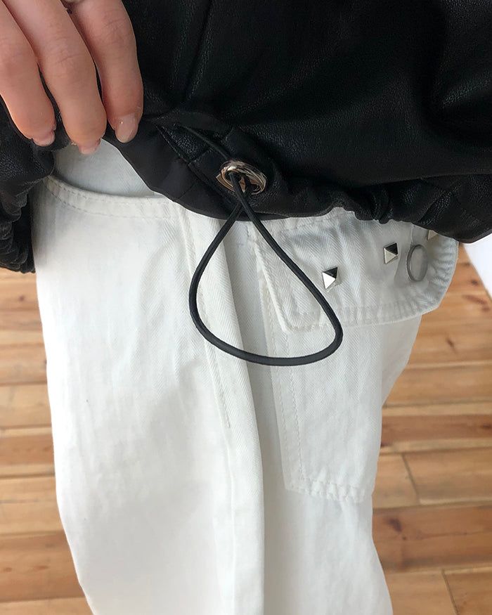 Marang Oversized Big-Pocket Leather Jacket