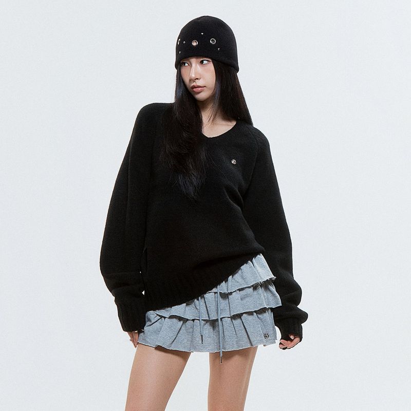 (DUC) Raglan Knit Black