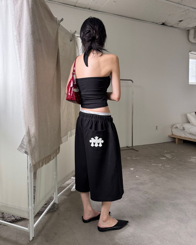 Cross sweat bermuda pants (Unisex)