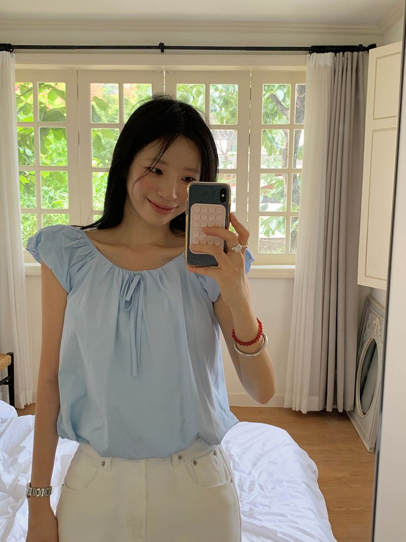 [MADE] Weare Ribbon Puff Blouse