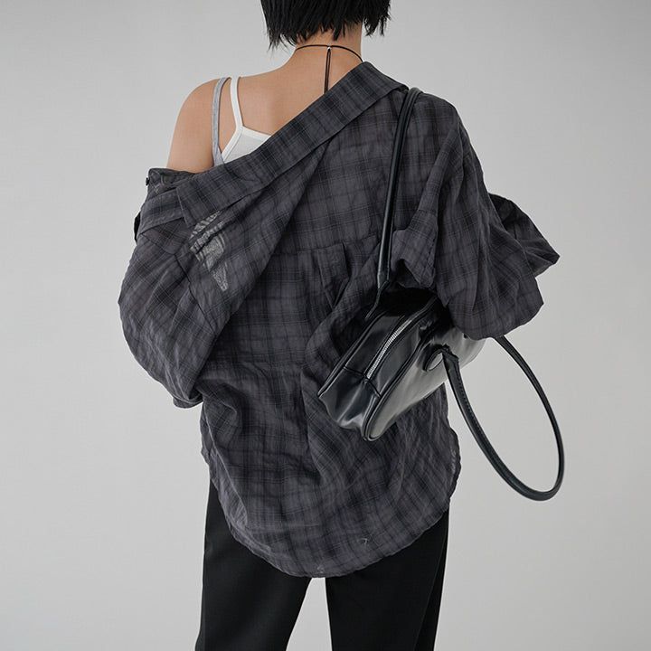[Istel] Seersucker Check Long-Sleeve Shirt - 3 Colors
