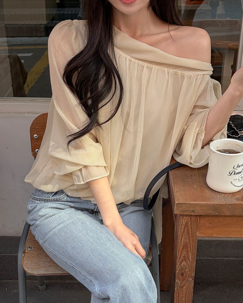 Raty ribbon chiffon blouse