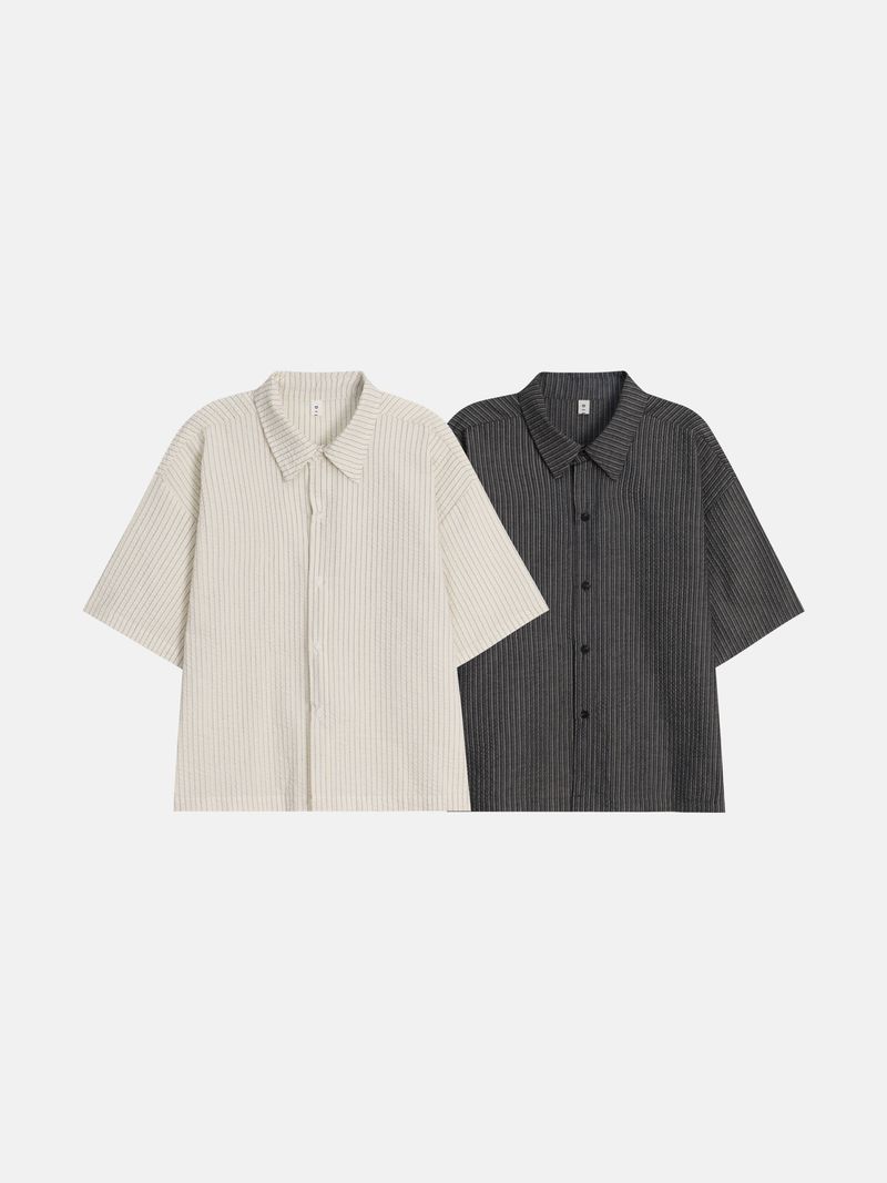 Cipher Cropped Short Sleeve Shirt (2 Colors)