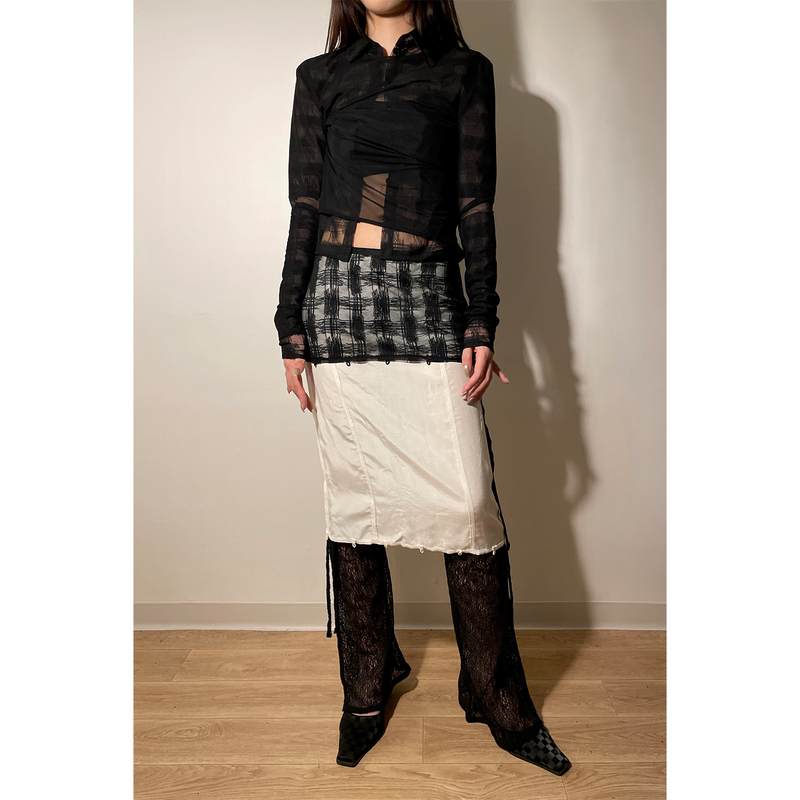 3 LAYERS CHECK SKIRT