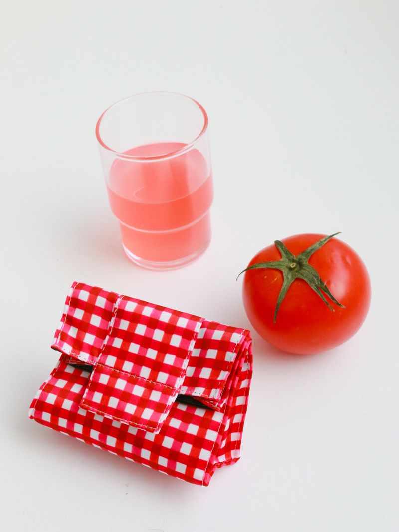 Gingham Mini Pouch - Red