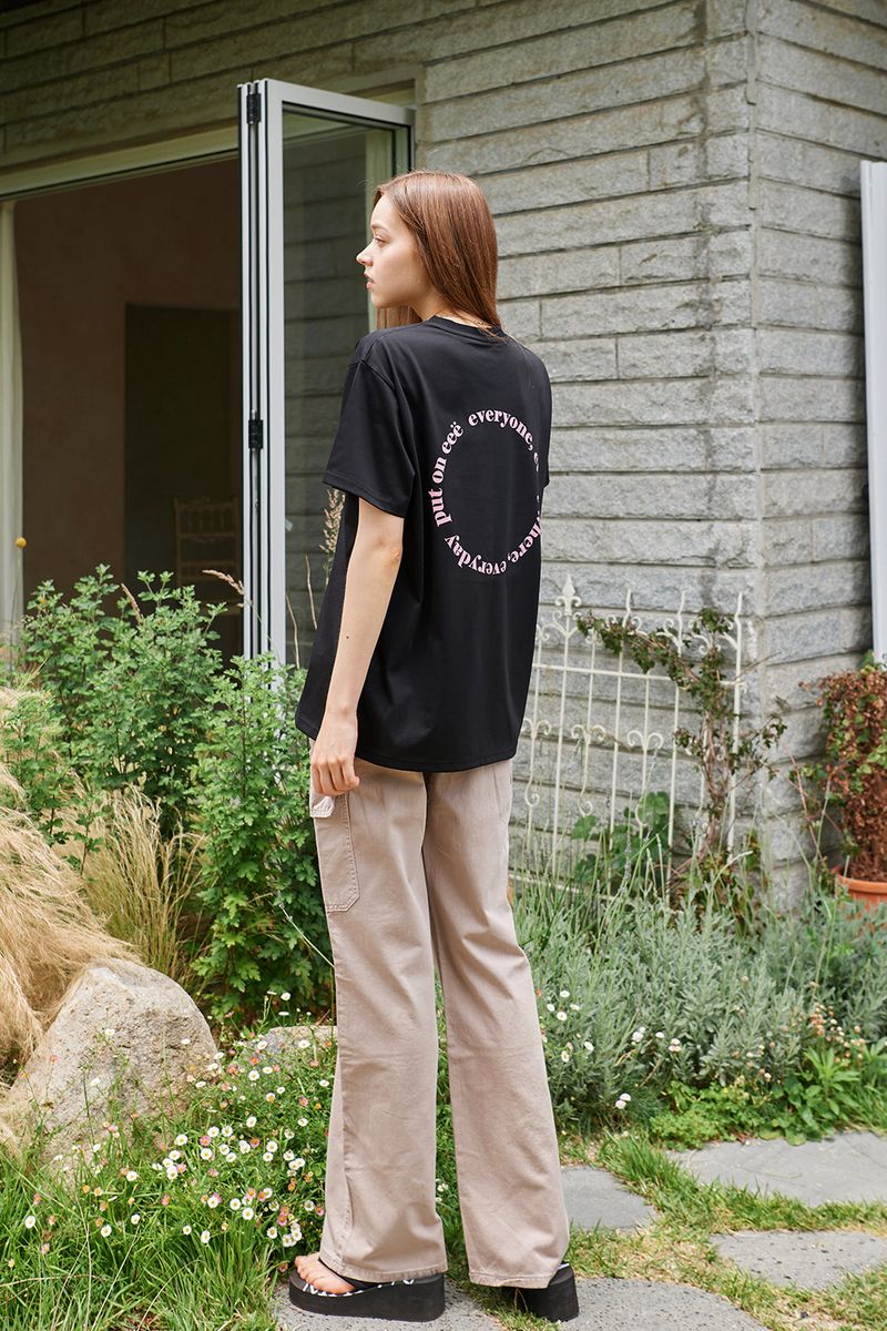 ROUND LOGO OVERSIZED T-SHIRTS_2COLORS