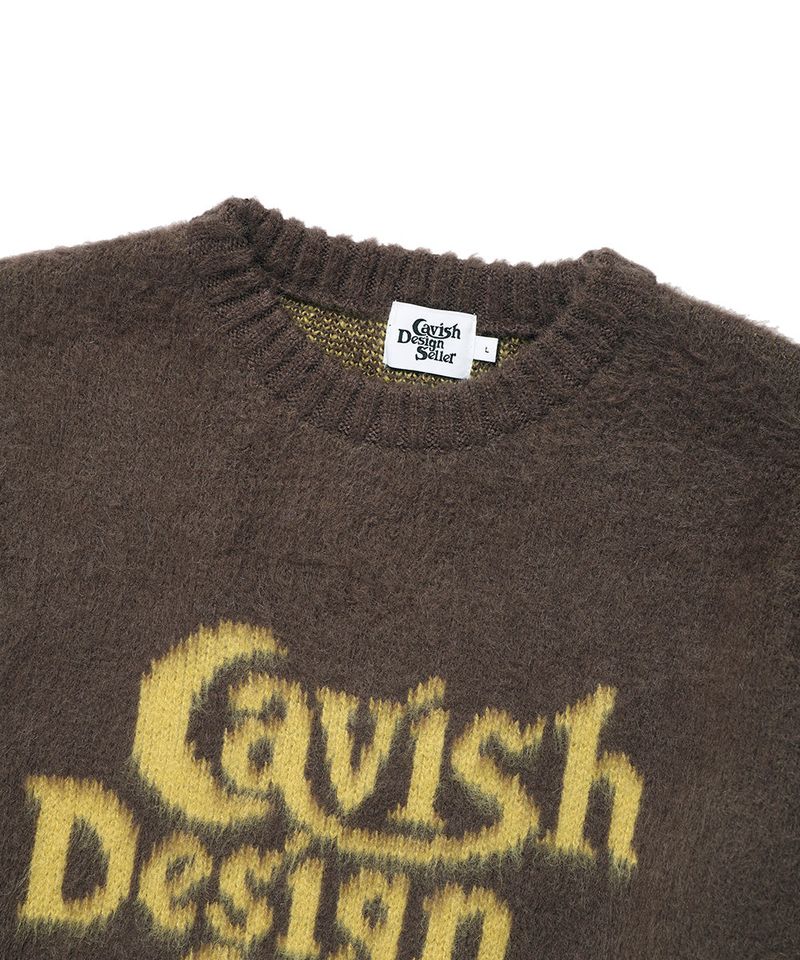 BRUSHED SELLER LOGO KNIT CREWNECK BROWN(CV2DFUK600A)