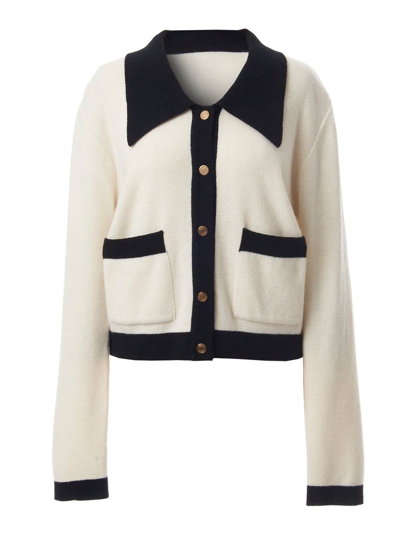 FLAT COLLAR KNIT CARDIGAN_IVORY