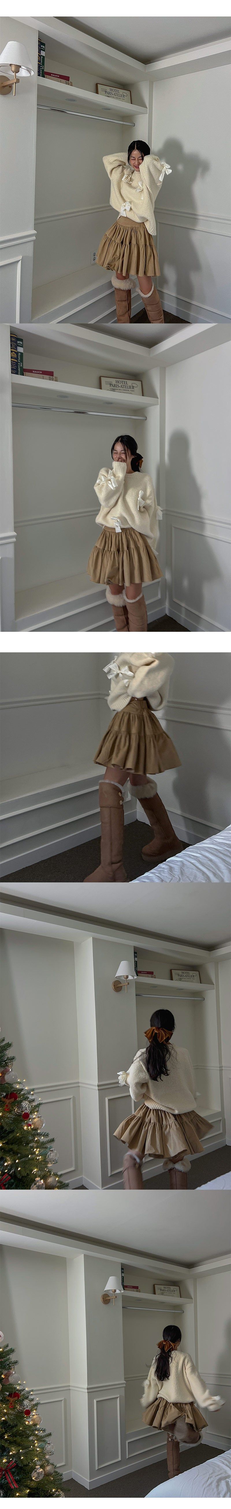 Vanilla corduroy skirt