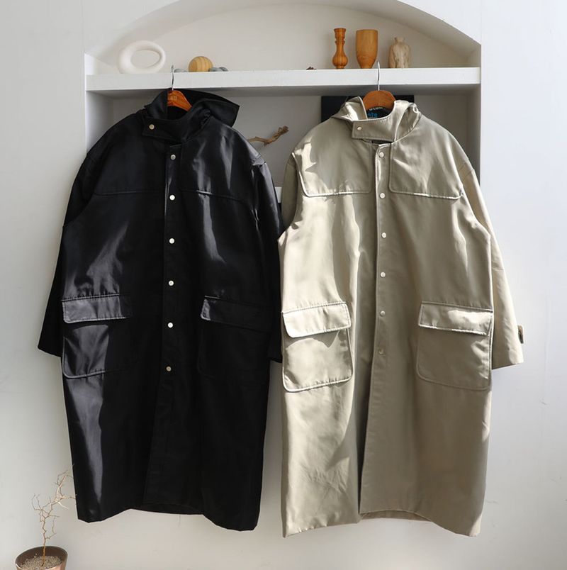 ASCLO Snap Button Hood Coat (2color)
