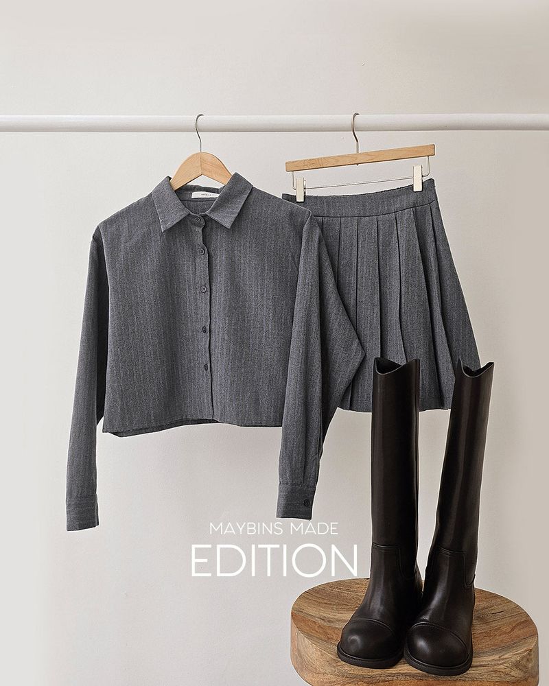 【MADE】Stripe Shirt & Mini Skirt Set