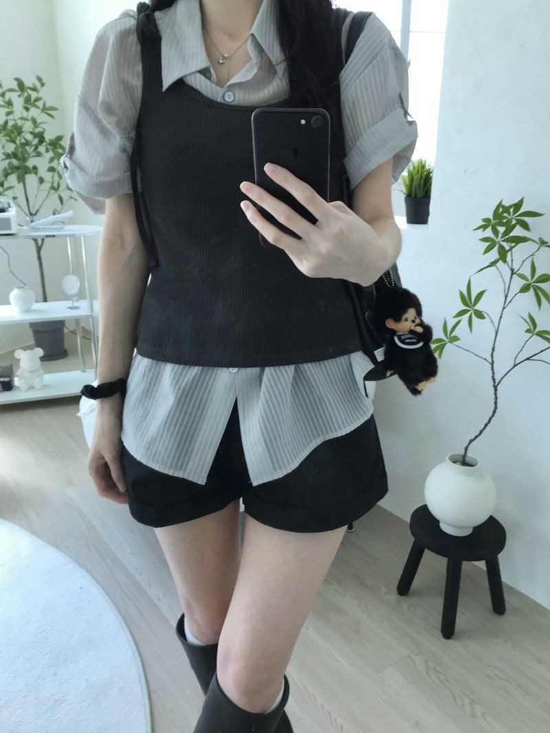 Shape Stripe Shirt (2 colors)