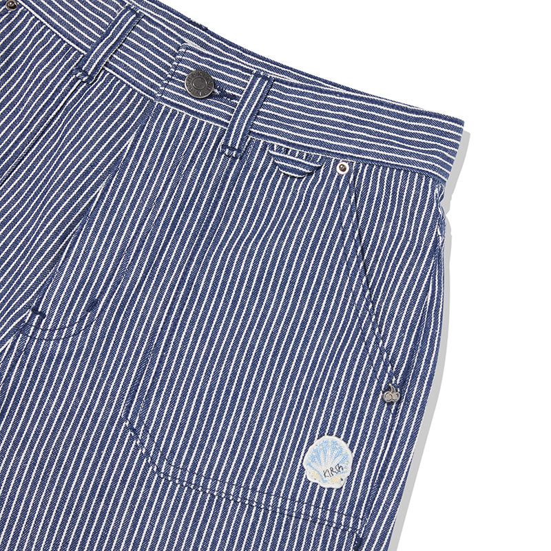 CHERRY STRIPE DENIM SHORT PANTS [NAVY]