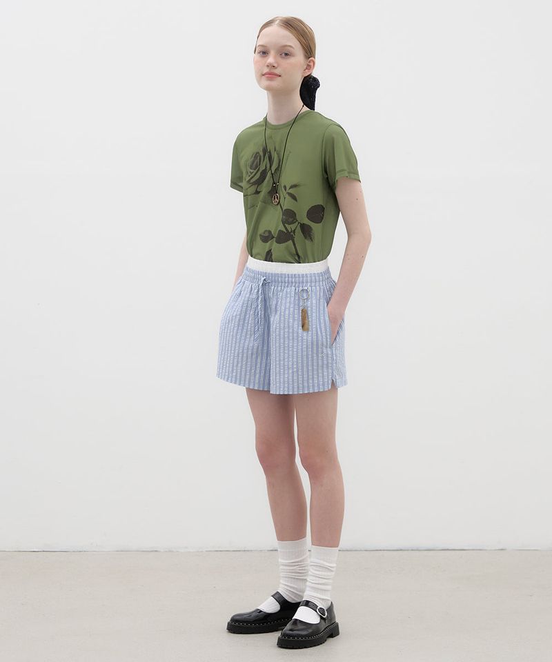 Striped Layered Boxer Shorts - Sky blue