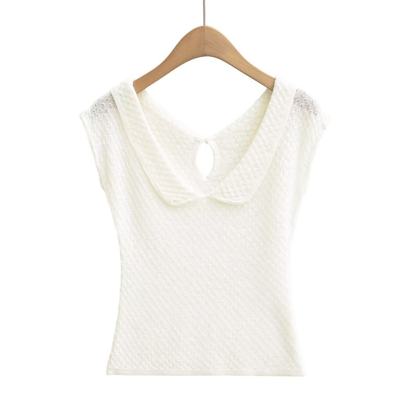 Luelle Eyelet Collar Knit