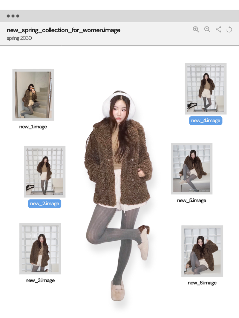 Dark Brown Poodle Fur Jacket
