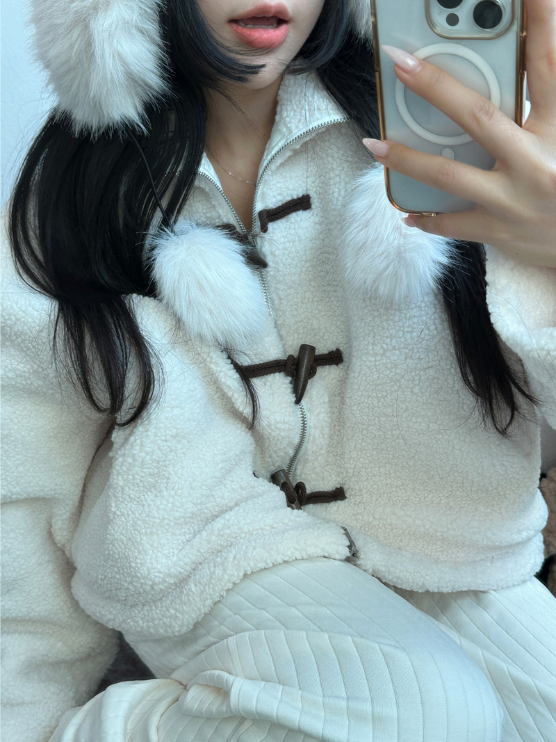 TEDDY CURLY🤎CUTIE PETIT ZIP UP 🤎🧸🐏3COLOR