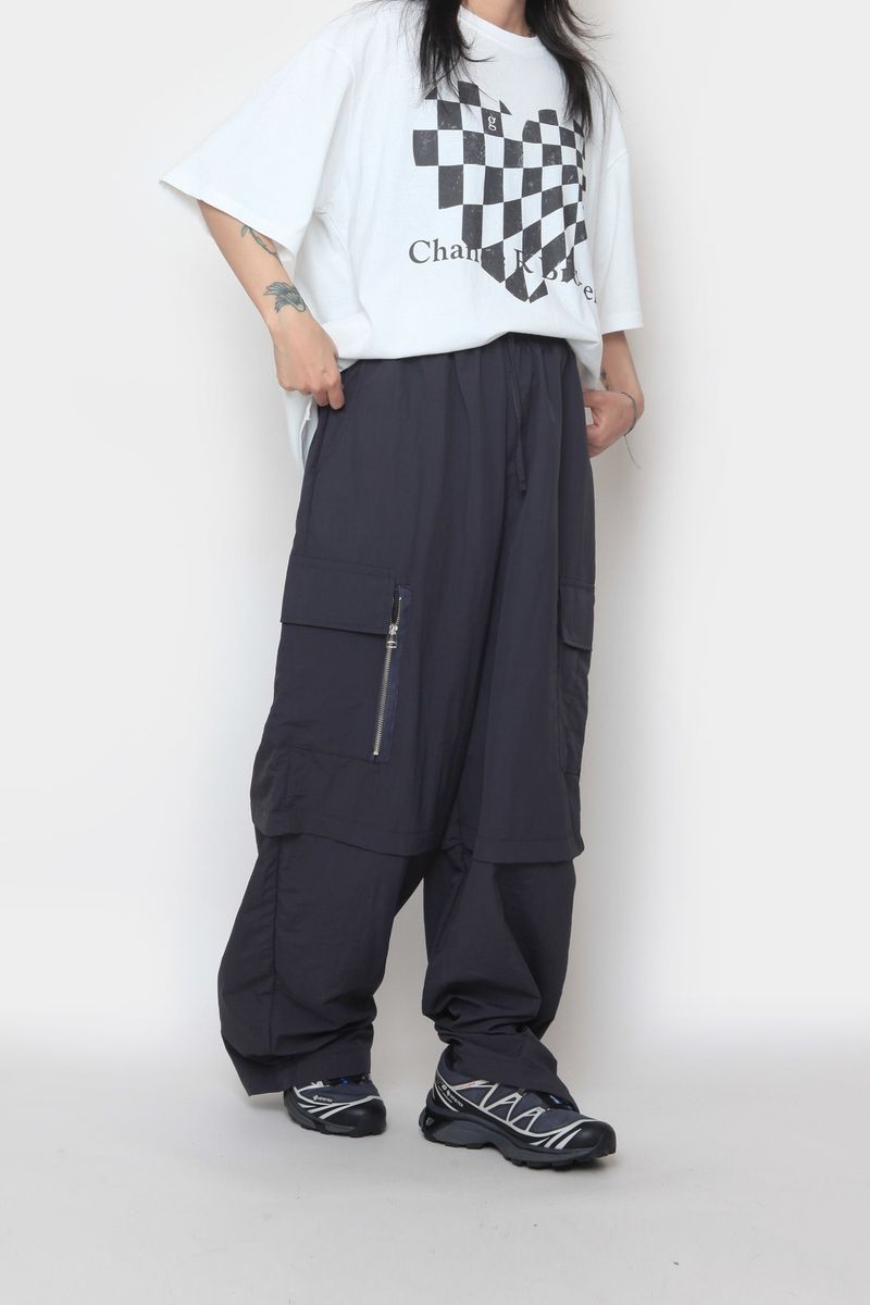 back zipper nylon cargo pants