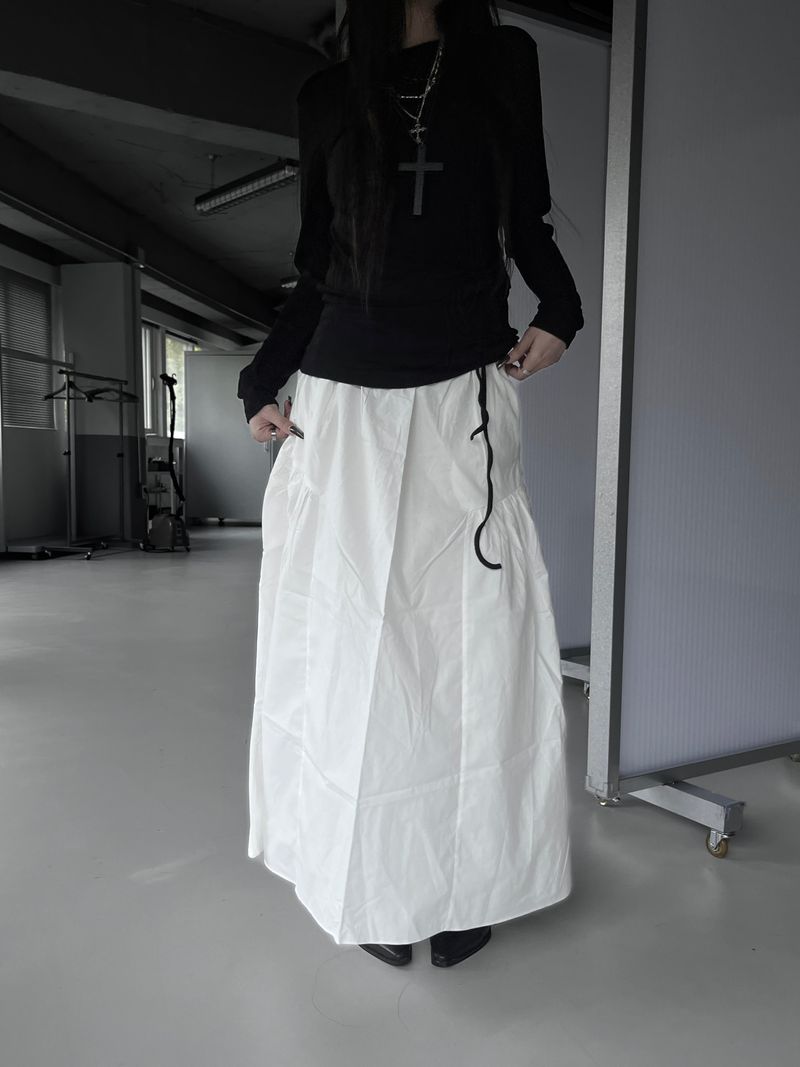 gather balloon long skirt (3color)