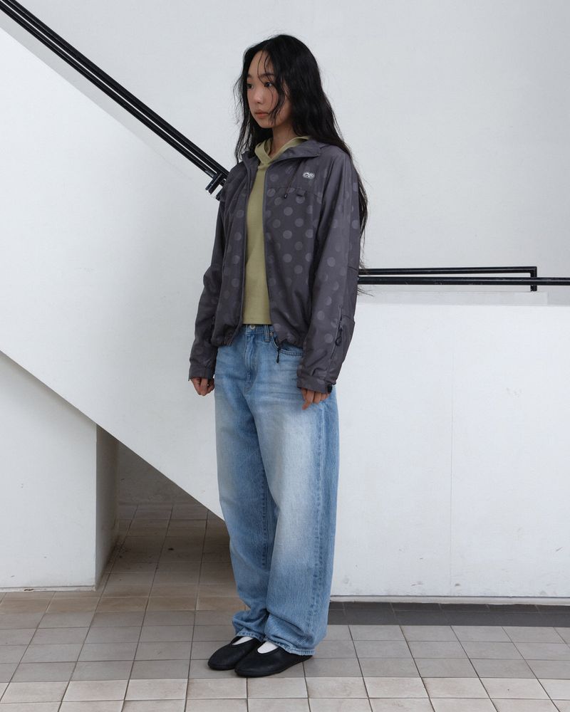Dot Arc Zip-Up Wind Jacket