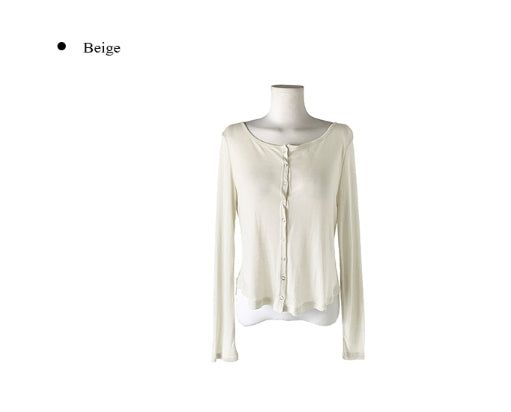 Robo Tencel See-through Snap Cardigan