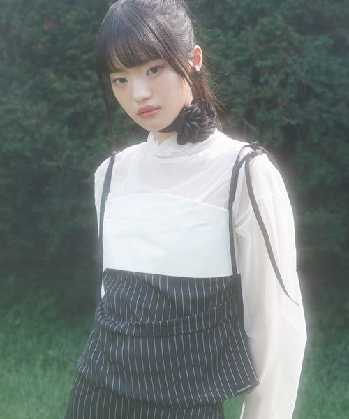 ZIZEMUSEUM（ジゼミュージアム）の「 ZIPPER SLIM TOP (BLACK)（Tops）」