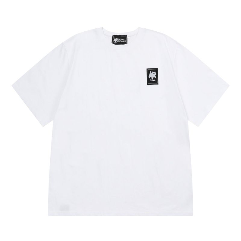 Cat Save The World Basic logo half T Unisex (2Color)