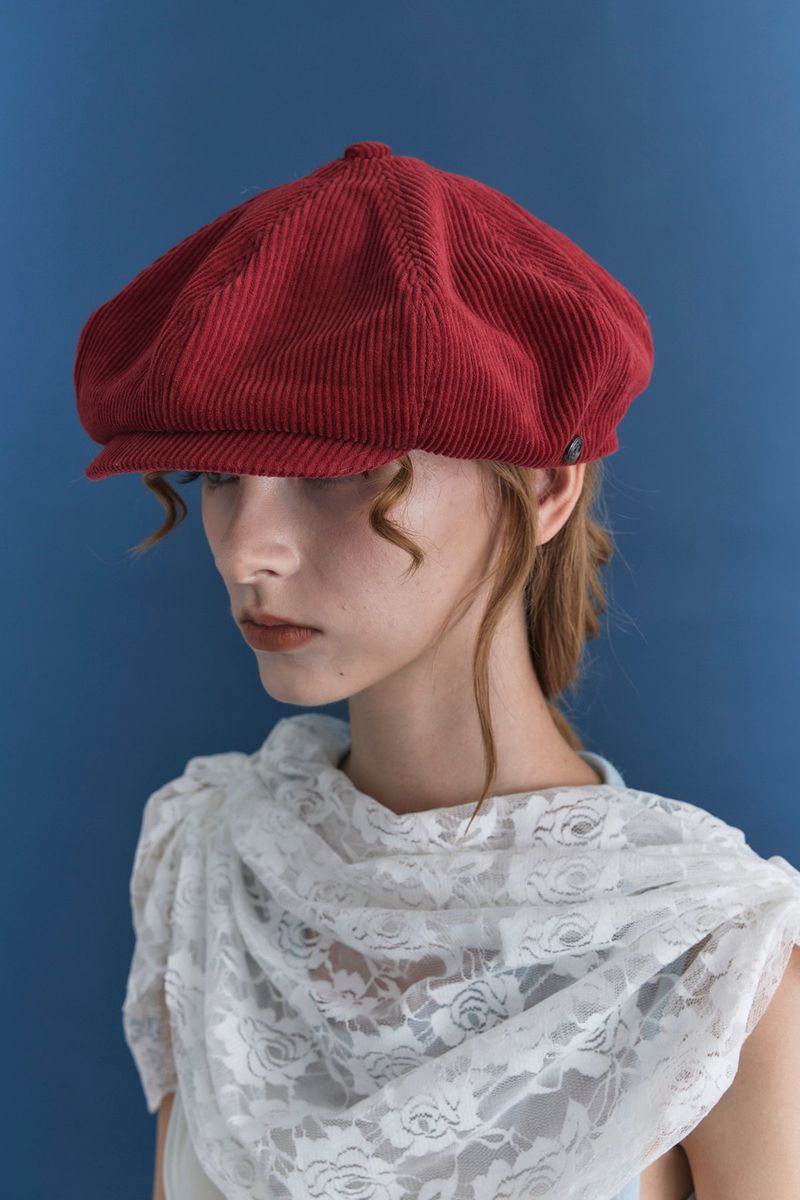 MARGOT HAT IN RED CORDUROY