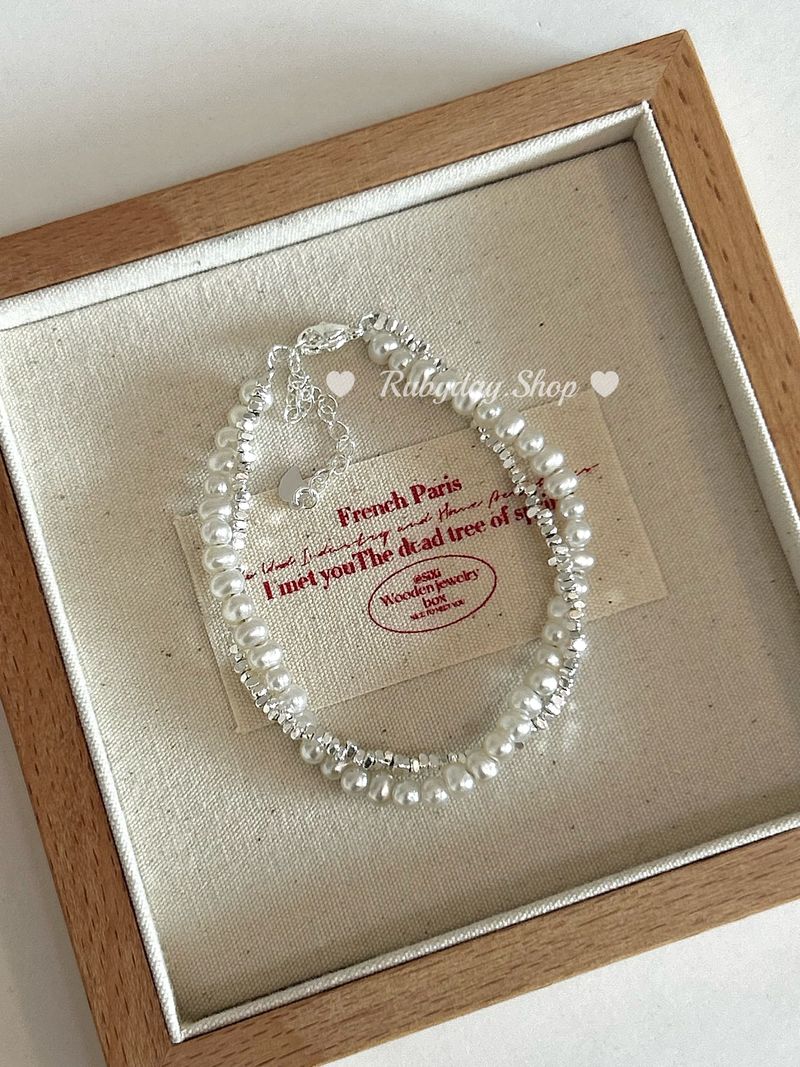 Rubyday（ルビーデイショップ）の「Flowing Silver Year Pearl Shattered シルバーブレスレット（アクセサリー）」