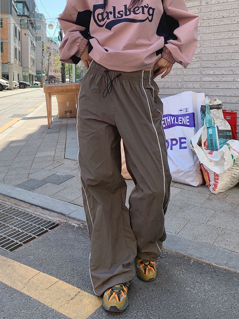 CRISPY PIPING STOPPER PANTS (2COLOR)