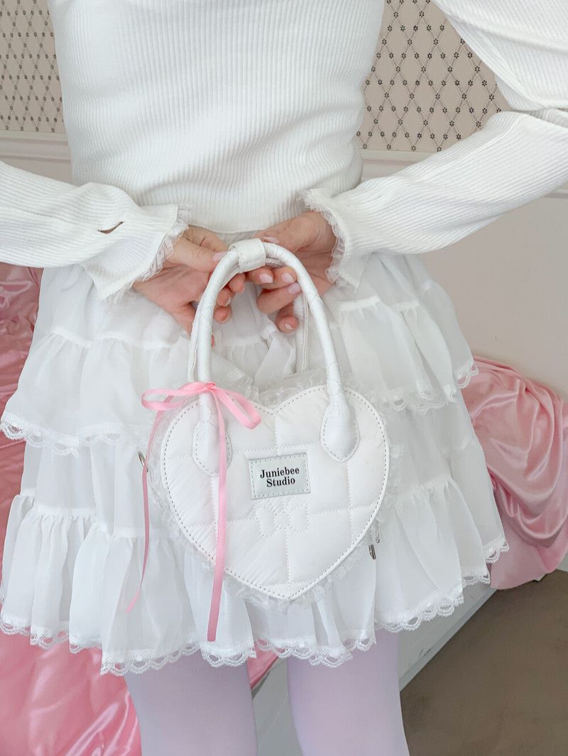 Junie Lace Heart Bag ( Ivory )