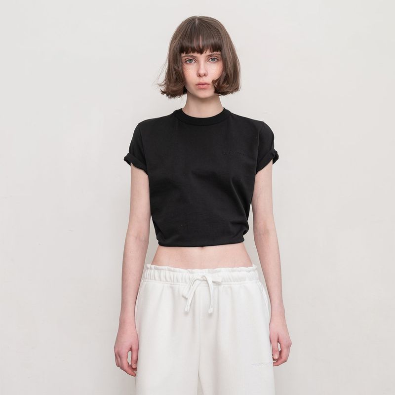 THEOHYOU（ザオユ）の「SMALL LOGO T-SHIRT (BLACK)（Tops）」